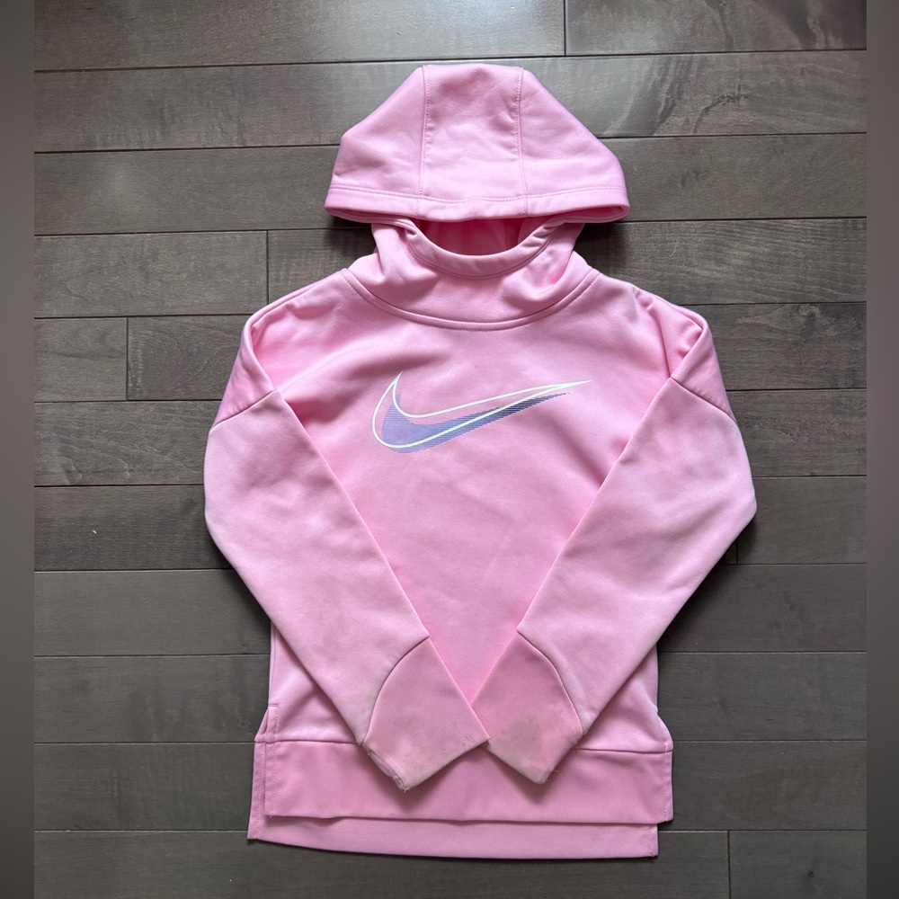 Nike Pink Hooded Pullover with Silver Swoosh